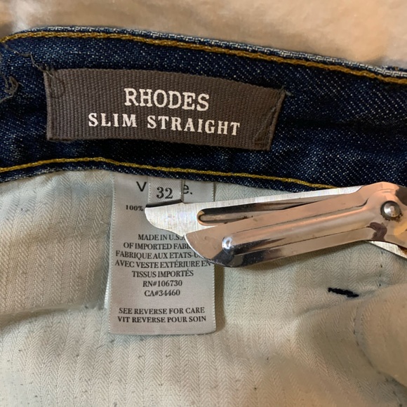 Men's Vince Rhodes Slim Straight Dark Blue Jeans - Picture 9 of 10